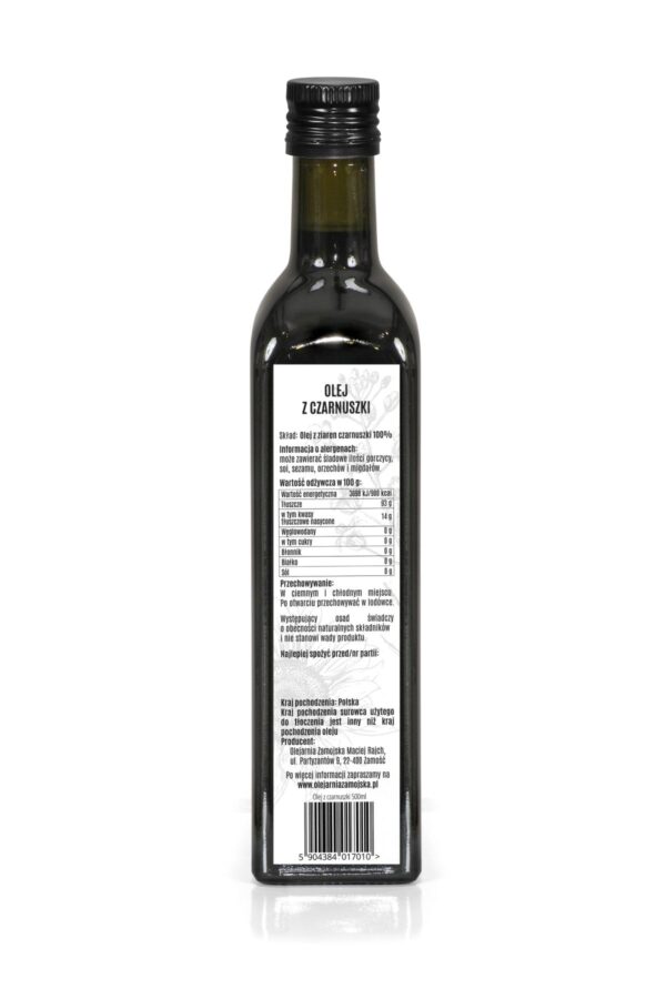 Olej z Czarnuszki 500ml Olejarnia Zamojska