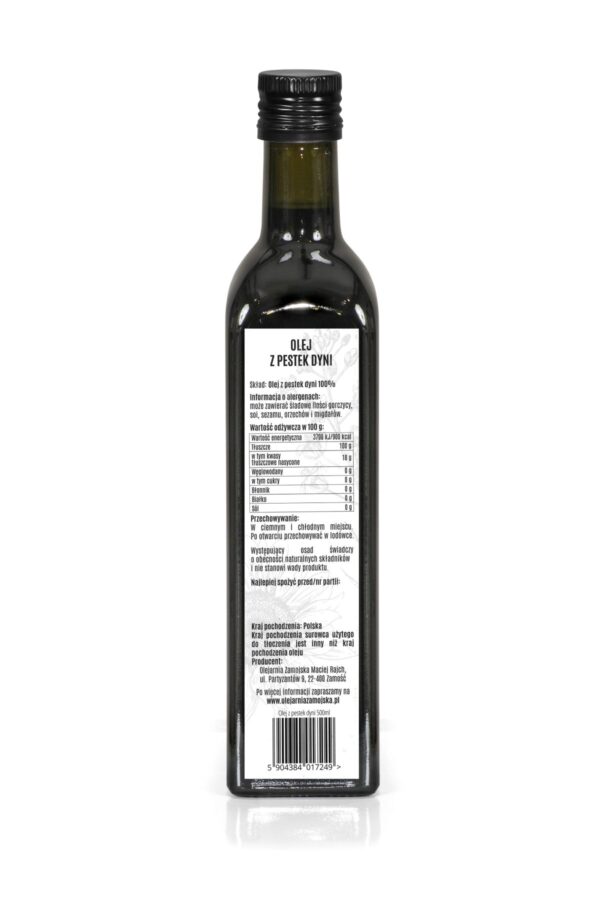 Olej z Pestek Dyni 500ml Olejarnia Zamojska
