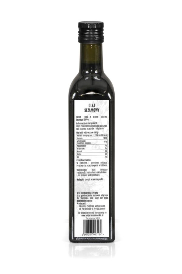Olej Sezamowy 500ml Olejarnia Zamojska