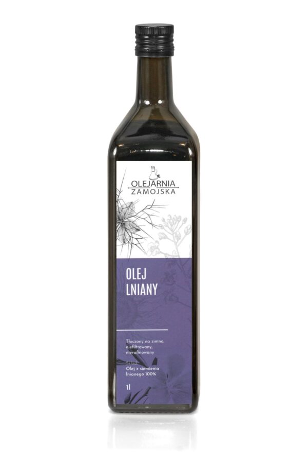 Olej Lniany 1l Olejarnia Zamojska