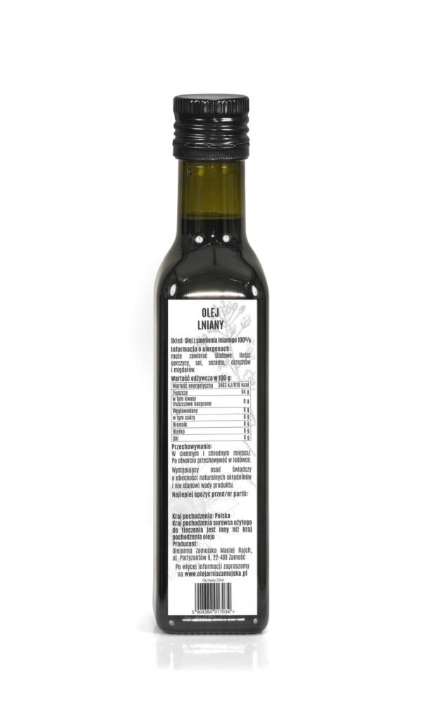 Olej Lniany 250ml Olejarnia Zamojska