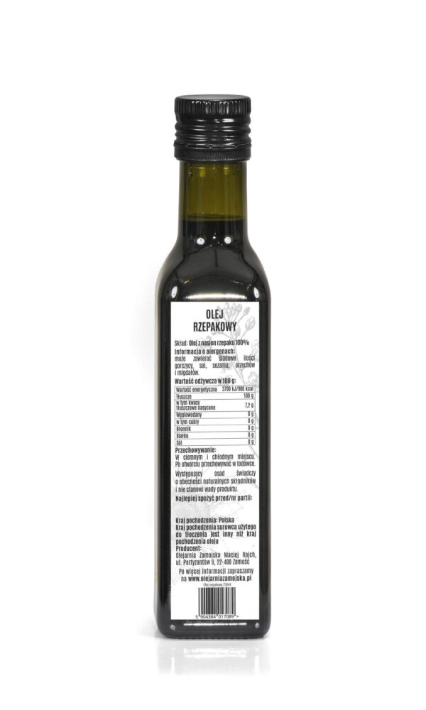 Olej Rzepakowy 250ml Olejarnia Zamojska