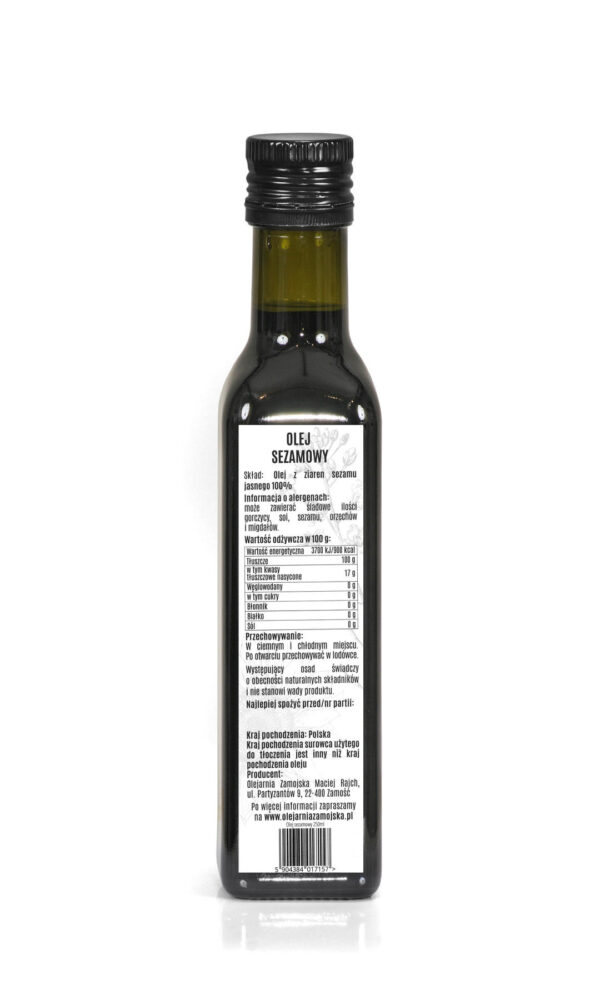 Olej Sezamowy 250ml Olejarnia Zamojska