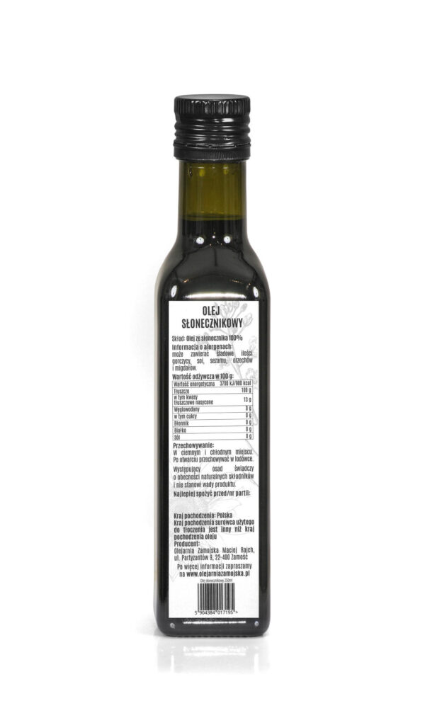 Olej Słonecznikowy 250ml Olejarnia Zamojska